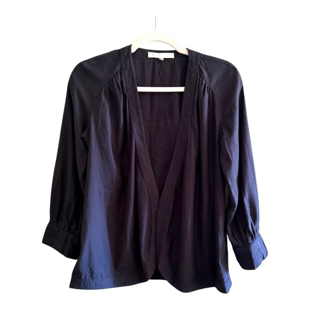 Apiece Apart Linen Blend Cardigan in Navy Size 2